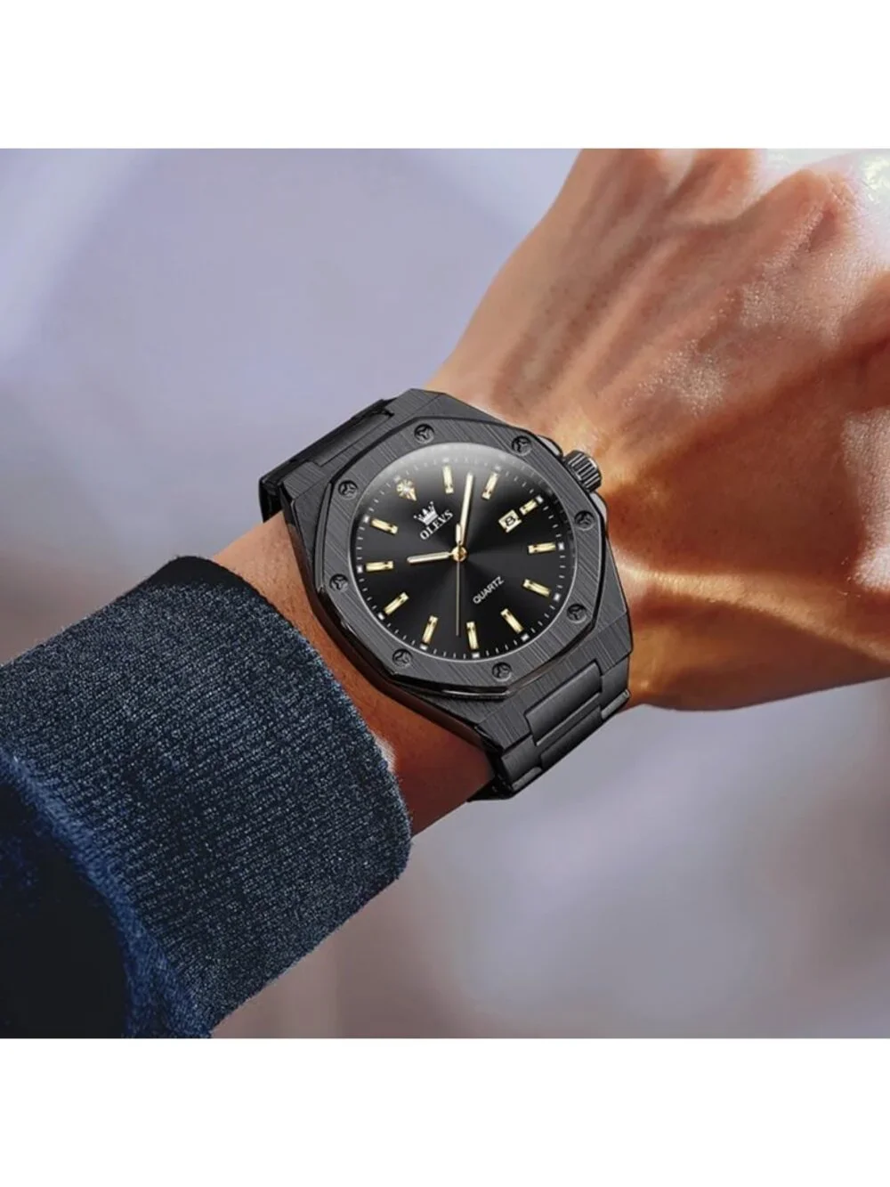 Luxury Men's Dress Watch - Large Dial, Waterproof, Stainless Steel, Elegant